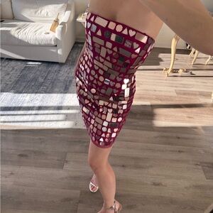 Liv Foster Mirrored Geometric Sequin Mini Dress  size 2